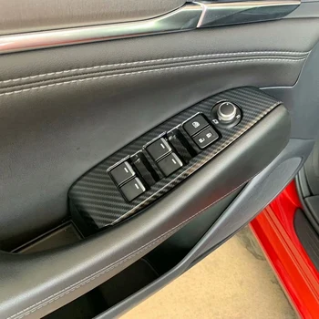 Okno Dvigalo Stikalo Gumb za Kritje Okraskov Vrata Armrest Plošča Okvir za Mazda 6 Atenza 2019 2020 Ogljikovih Vlaken