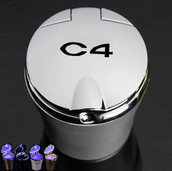 Za Citroen C3 C4 C4L C5 C6 avto logotip pepelnik avtomobilov z LED luči avtomobila pepelnik avto pepelnik smeti polje Ustvarjalne Osebnosti pepelnik