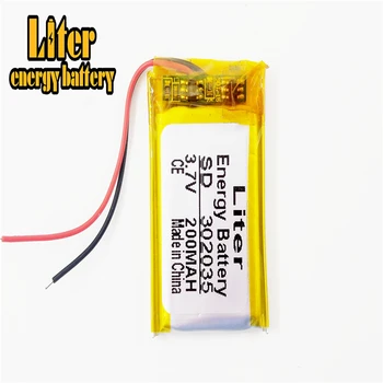 Li-po 3,7 V 200mAh 302035 Litij-Polymer li-po baterija li ionska Baterija za Polnjenje celic Za Mp3, MP4 MP5 GPS
