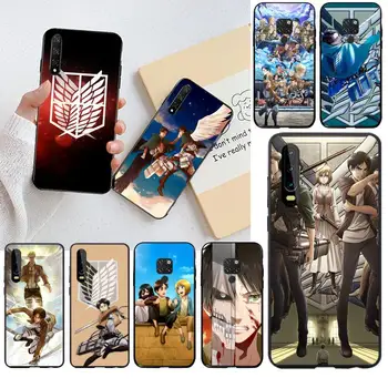 HPCHCJHM Vroče Anime Napad Na Titan TPU črno Telefon Primeru Zajema Trup za Huawei P30 P20 lite Mate 20 Pro lite P Smart 2019 prime