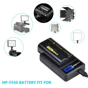 2800mAh NP-F570 NP-F550 F570 Baterija+LCD USB Polnilec za LED Video Luč Yongnuo Godox YN300Air II YN300 III YN600 Zraka L132T