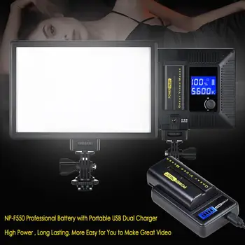 2800mAh NP-F570 NP-F550 F570 Baterija+LCD USB Polnilec za LED Video Luč Yongnuo Godox YN300Air II YN300 III YN600 Zraka L132T