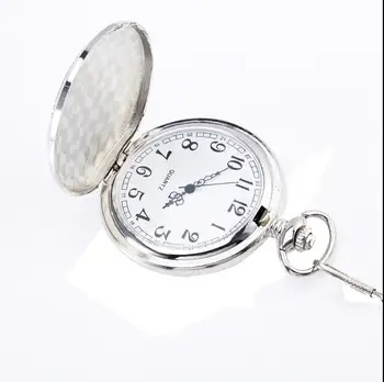 Vintage Srebrna bela jekla Moda quartz Dušo avto, lobanja, Projekcijska ura Moške, darilo kavboj verige žepne ure