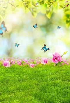 Vinil lepo cvetje metulj Ozadje Fotografije Newborn Baby Rekviziti Ozadje za foto studio