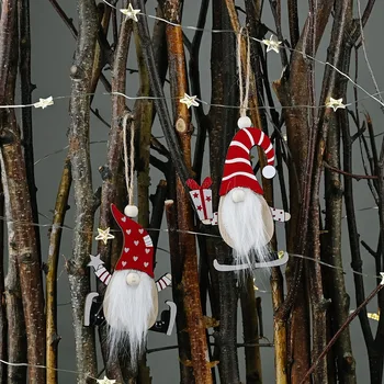 Božični okraski leseni darilni škatli gozd starec obesek brezosebna lutka majhno drevo okraski okraski otrok gifts2021