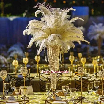Evropski stil zlato, srebro crystal akrilna beaded poroko centerpieces vaze namizni dekor za poroka dogodek stranka decorati