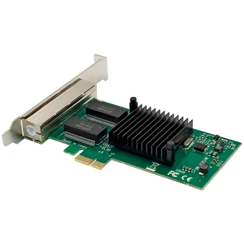 PCIe X1 Omrežna Kartica 4 Port Gigabit Ethernet Električni priključek RJ45 LAN Kartico 1000M PCIe vmesniško Kartico I350AM4 Čip za Namizje