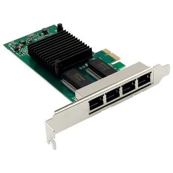 PCIe X1 Omrežna Kartica 4 Port Gigabit Ethernet Električni priključek RJ45 LAN Kartico 1000M PCIe vmesniško Kartico I350AM4 Čip za Namizje