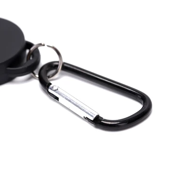 60 cm Črna Žica, Vrvi, Keychain ključe obesek za ključe z Jekleno Vrvjo Značko Kolutu Zložljive Recoil Anti Izgubil Ski Pass ID Kartico sim