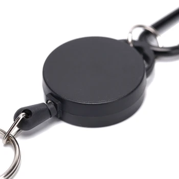 60 cm Črna Žica, Vrvi, Keychain ključe obesek za ključe z Jekleno Vrvjo Značko Kolutu Zložljive Recoil Anti Izgubil Ski Pass ID Kartico sim