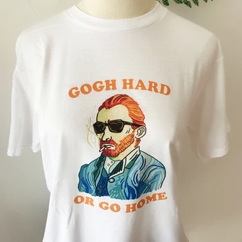 Sunfiz YF Moda Gogh Težko Ali pa Pojdi Domov Ženske T-Shirt Vincent Van Smešno Pun Umetnosti