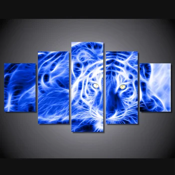 HD natisnjeni 5 kos platno umetnosti Povzetek živali tiger slikarstvo stenske slike za dnevno sobo, moderno brezplačna dostava/ny-261