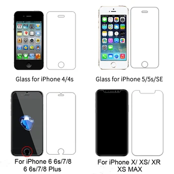 2pcs Kaljeno Steklo Screen Protector Film Folije Za iPhone XS Max XR X iPhone 8 7 6 6s Plus 5 SE 5s 5c 4 4s Stekla Varstvo Film