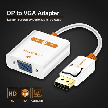 CABLETIME DP NA VGA adapter Converter, DisplayPort in VGA Kabel adapter podpira 1080P/60Hz za Projektor TV Monitor,Računalnik N187