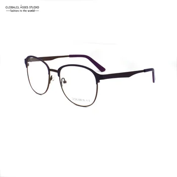 Novo Modno Oblikovani Veliki Objektiv Kovinskih Očal Okvir Ženske Moški Letnik Classic Rjava, Vijolična Očala Očala 52JG30026 C1
