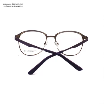 Novo Modno Oblikovani Veliki Objektiv Kovinskih Očal Okvir Ženske Moški Letnik Classic Rjava, Vijolična Očala Očala 52JG30026 C1