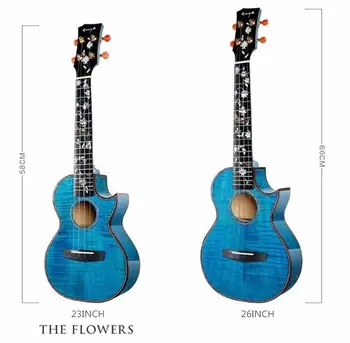 Enya 26 inch Ukulele Plamen Javor 23 palca Modra Koncert Ukulele Tenor ukulele Havajih Kitaro 4 String glasbila