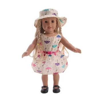 Lutka Obleko 3 Slogi Oblačenja Pomlad Obleko+Klobuk & Sandale Za 18 Inch American & 43 Cm Rodila Punčko Dodatki, Igrača Za Generacije