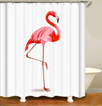 Živali Tuš Zavesa Rdečih Flamingo Moda Kopel z Dodatki 12 Kljuke Nepremočljiva Tkanine iz Poliestra Kopalnica Dekor