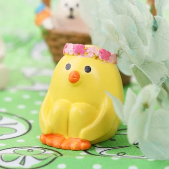 1Pc Vesel Velikonočni Okraski Miniaturne Figurice Risanka Smolo Piščanec Zajec Okraski DIY Scrapbooking Okraskov Obrti