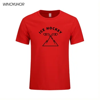 Nova Moda zabavne Majice Moške Poletne Kratek Rokav O-Vratu Ledu Hockeyer T-majica Bombaž Hip Hop Tee Shirt Homme