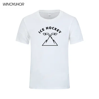 Nova Moda zabavne Majice Moške Poletne Kratek Rokav O-Vratu Ledu Hockeyer T-majica Bombaž Hip Hop Tee Shirt Homme