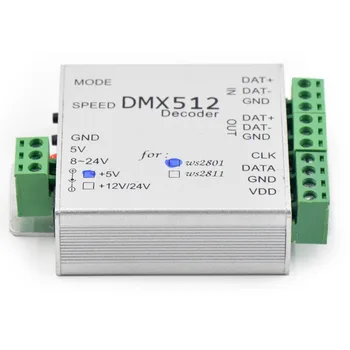 DMX512 Dekoder WS2801 WS2811 serija LED konstantnim tokom voznik ICs 5V 12V barvno Simfonični DMX Led Krmilnik