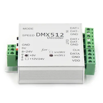 DMX512 Dekoder WS2801 WS2811 serija LED konstantnim tokom voznik ICs 5V 12V barvno Simfonični DMX Led Krmilnik