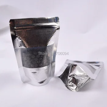 10*15+3cm,200pcs/veliko,Nov slog zapira Aluminijasto folijo Pakiranje Vrečko Zadrgo Okno plastične embalaže živil Vrečko po Meri vrečko na voljo