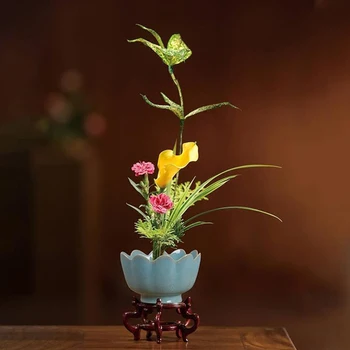 Zen Stilu Lotus Skledo Cvetlični Aranžma Vaza Hydroponic Keramične Posode Za Namizni Vaze, Cvetlični Lonec Vintage Doma Dekor