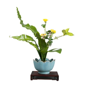 Zen Stilu Lotus Skledo Cvetlični Aranžma Vaza Hydroponic Keramične Posode Za Namizni Vaze, Cvetlični Lonec Vintage Doma Dekor