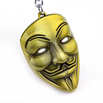 Nova Zasnova Film V kot Vendetta keychain ANONIMNI FANT Masko MetalCar Ključnih Verige Key Ring Vrečko obesek Za Moškega, Ženske, Darilo Trinket