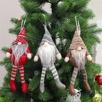 1pcs božični okraski, sedel gozd lutka, lutka Božično drevo obesek mini lutka obesek рождество