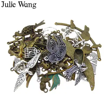 Julie Wang 10PCS Naključno Mešanico Ptic Čare Sova Orel Pogoltniti Starinsko Barve Ogrlico, Zapestnico, Nakit, Izdelava Dodatne opreme
