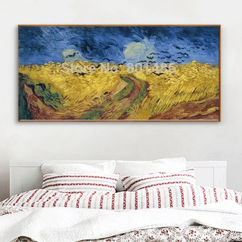 Wheatfield z Vrane Krajinskega Slikarstva Tisk na Platno Van Gogh Umetnine Domu Dekorativni Krajinske Slike Office Stenski Dekor
