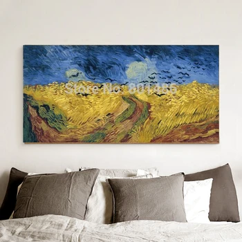 Wheatfield z Vrane Krajinskega Slikarstva Tisk na Platno Van Gogh Umetnine Domu Dekorativni Krajinske Slike Office Stenski Dekor