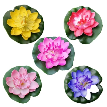 5Pcs Umetno water lily Simulacije Rastlin Plavajočih Lily EVA Lotus Flower Ribnik 10 cm Dekor