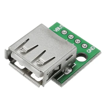 1PC USB 2.0 Ženski Glavo Vtičnico DIP 2.54 mm Pin 4P Adapter svet Modul