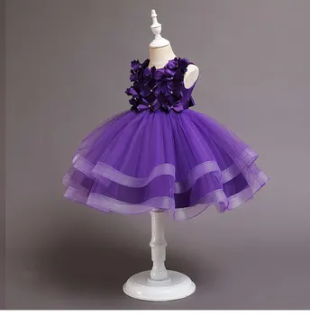 Otroška Oblačila 2021 Pomlad Novo Otrok Rojstni dan Obleka Princess Obleke Dekleta Čipke Poročno Obleko Cvet Dekleta Tutu Krilo 10Y