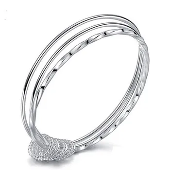 NOVA moda čare silver plated čar lepo Krog bangle zapestnice za ženske poročni modni nakit Božična darila LB005