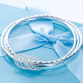 NOVA moda čare silver plated čar lepo Krog bangle zapestnice za ženske poročni modni nakit Božična darila LB005