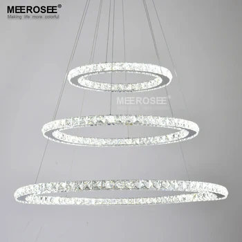 Diamond Crystal Ring LED Lestenec Kristalna Svetilka Moderne Kristalno luç Krog Visi za Keramiko LED Svetilka Domačo Razsvetljavo