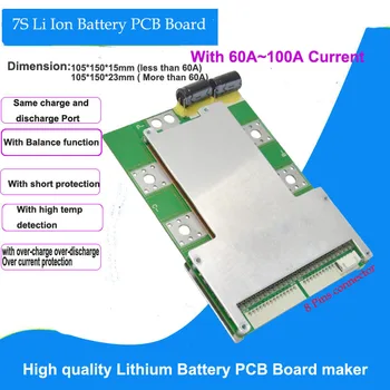 7S 24V Li ionska Baterija PCB za 29.4 V Moč conveter in električni nazaj gor sončne energije za litijeve baterije sistem z 60A, da 100A