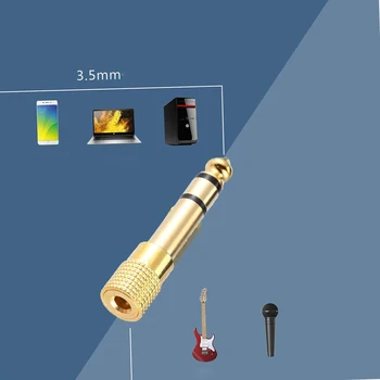 Visoka Kakovost Kovin, 6,5 mm Moški Vtič 3,5 mm Ženski Mikrofon Priključek za Stereo 6,5 mm Audio Adapter za Zvočnik Slušalke