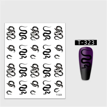 3D Kača Vzorec Nail Art Nalepke Cvet Design Self Lepilo Nalepke Nalepke Nail Art Okras Nazaj Lepilo za Nohte Dodatki