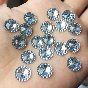 100 kozarcev 12 mm Kristalno Senca Ne sprotni Popravek Ravno hrbet Kristalno Okrasnih Zlato Kamenje, Biseri -B160