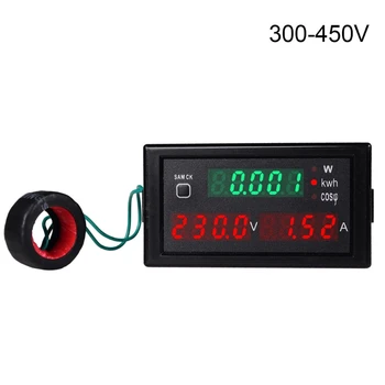 Novo AC80-300V/AC300-450V 100A Digitalni LCD Zaslon Voltmeter Električna Energija Meter