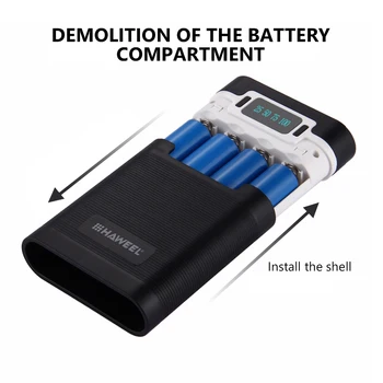 DIY Moči Banke Polnilnik Primeru Polje Z USB Kabel & 18650 Celic Za iPhone, Samsung izvajanje moči banke napajanje