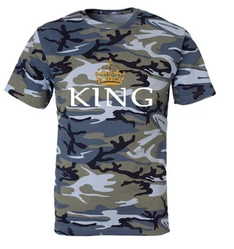 Zogaa Blagovne Znamke Par T-Shirt Kratek Rokav Prikrivanje T Srajce King & Queen Ljubezen Ujemanje Tees Kakovosti Zgornji Deli Oblačil Za Moške, Ženske Obleke