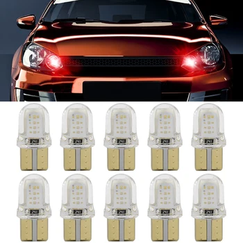 ICOCO 10pcs/set Avtomobilske LED Žarnice Licenco Luči za Branje Osvetlitev Nepremočljiva Kratek Tip Silikonski Vozilo Ploščo Žarnice